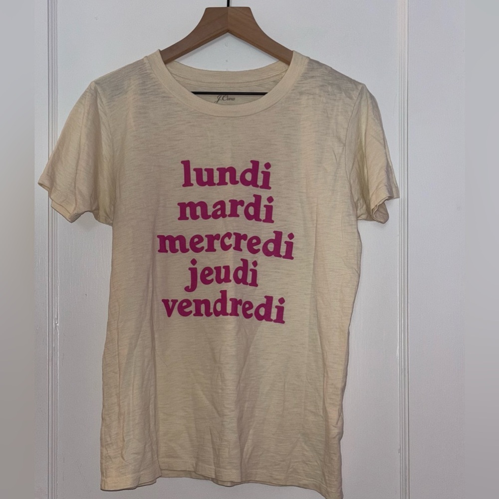 J. Crew "Lundi Mardi Mercredi Jeudi Vendredi" Graphic Tee
